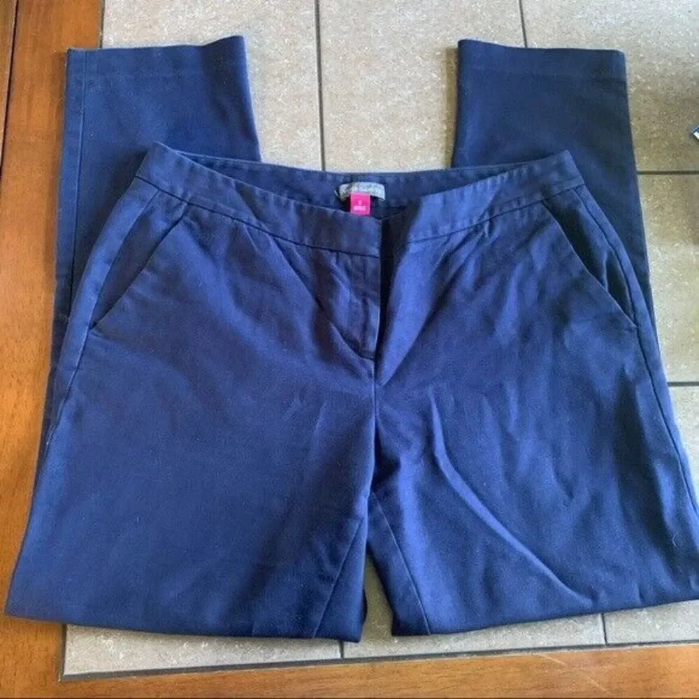 Vince Camuto Ladies Cropped Slim Ankle Navy Blue Dress Pants Women Sz 6